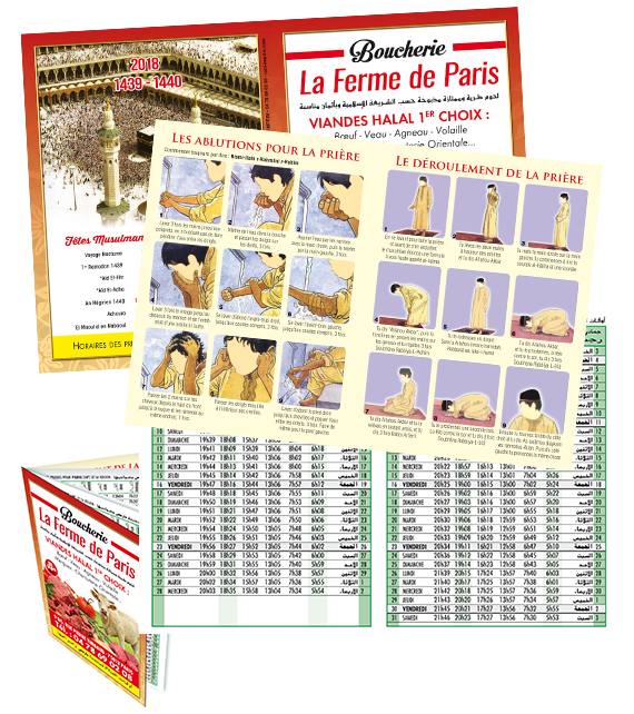 Calendriers Islamiques de prières de poche